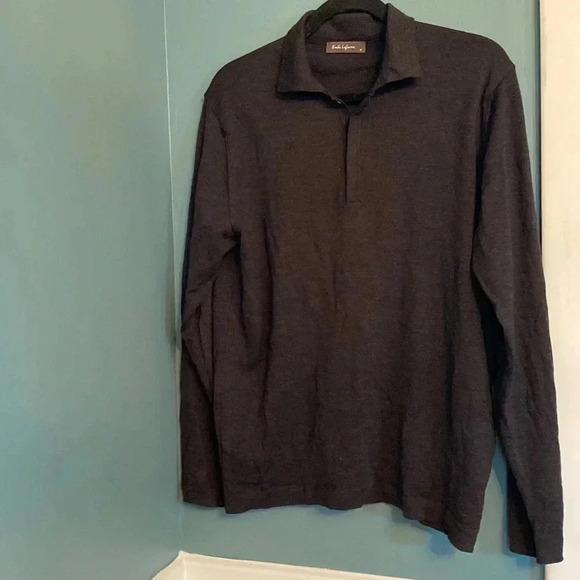 Emile Lafaurie men’s sweater - medium - made in Italy - wool - collar- dark gray - Picture 1 of 5
